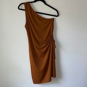 Super cute and trendy one shoulder dress with cutout